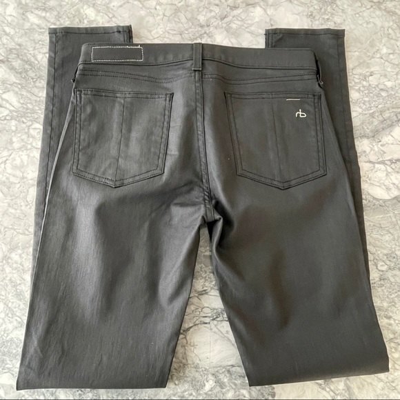 Rag & Bone Skinny Coated Black Jeans 28 - Picture 6 of 8